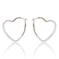 heart hoop earrings jewelry women heart party daily casual gold plated ...