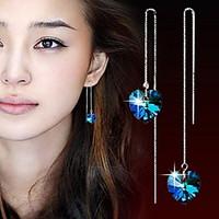 heart drop earrings jewelry women heart daily casual sports crystal al ...