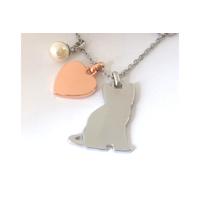 Heart & Cat Charm Necklace