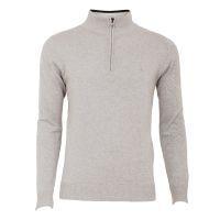 heather half zip sweater silver