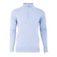 Heather Half Zip Sweater Sky Blue