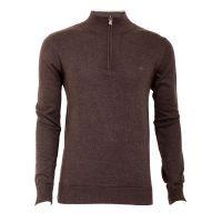 heather half zip sweater charcoal