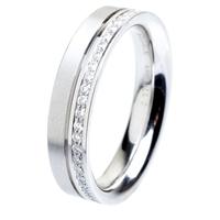 Henrich and Denzel Platinum 0.32ct Diamond Matte Band Ring P4645-01