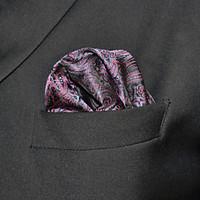 HH17 ShlaxWing Paisley Dark Purple Pocket Square Mens Hankies Hanky Handkerchief