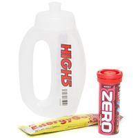 High 5 Run Bottle, Zero 10 Berry Hydration Tube and Summer Fruits Energy Gel, White