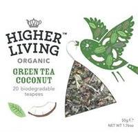 Higher Living Green Tea Coconut Teapees 20bag