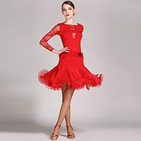 high quality viscose and lace with ruffles latin dance outfits for wom ...