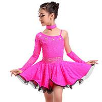 High-quality Lace with Crystals Latin Dance Dresses for Children\'s Performance/Training (More Colors) Kids Dance Costumes