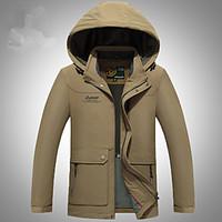 Hiking Softshell Jacket Men\'s Waterproof / Breathable / Thermal / Warm / Windproof / Wearable Winter Terylene