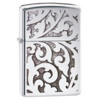 high polish chrome filigree zippo lighter