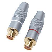 High Quality Phono Plugs Metal Body Gold Plated 3 Pack