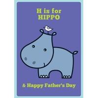 hippo fathers day personalised fathers day card