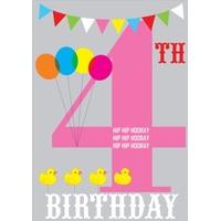 hip 4 ducks childrens birthday card