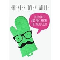 Hipster Oven Mitt | Funny Card | ILL1022