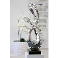 Highlight Decorative Sculpture In Shiny Silver With Marble Base