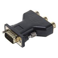 high speed audio 3rca female to vga male black adapter