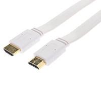 High Speed Flat HDMI Cable HDMI V1.4 with 3DBlue ray Already Gold-plated with Up to 2kX4k Resolutions Supported(White, 10M)