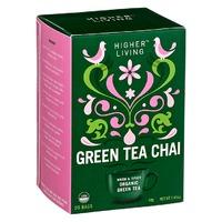 higher living organic green tea chai 20 tea bags 20 tea bags green