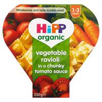 hipp 12 month organic vegetable ravioli in chunky tomato sauce tray