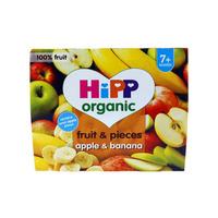 hipp 7 month organic apple banana puree pieces 4 pack