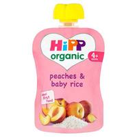 hipp 4 month organic peaches with baby rice pouch