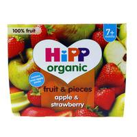 hipp 7 month organic apple strawberry puree pieces 4 pack