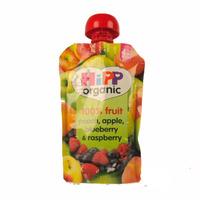 hipp 4 month organic peach apple blueberry raspberry pouch