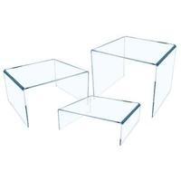 High Quality Acrylic 3 Sizes Risers Clear Pack of 3 ARISE3