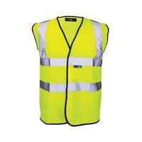 High Visibility Band and Brace Vest Polyester Extra Large Yellow 35244