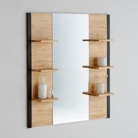 Hiba Solid Pine and Metal Bathroom Mirror