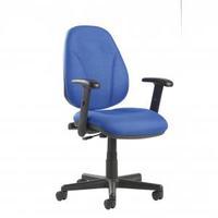 highback operators chair lumber adjustable arms blue