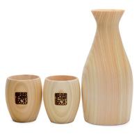 Hinoki Cedar Wooden Sake Set - Natural