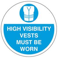 hi vis vests must be worn graphic floor marker