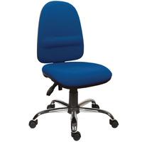 high back operator chair with lumbar support blue
