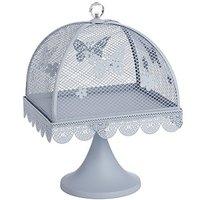 Hill Interiors Ornate Metal Butterfly And Flowers Design Cake Stand With Mesh