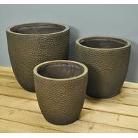 High Round Copper Planters (Set of Three) by Rustic Garden