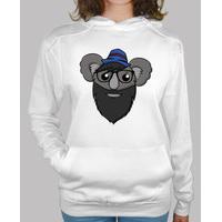 hipster koala hooded women