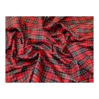 Highland Plaid Check Polyester Tartan Suiting Dress Fabric Red & Green