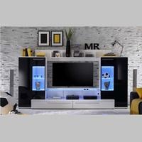 Hightec Living Room Furniture Set In White And Black