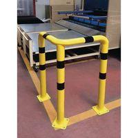 HIGH IMPACT CORNER SAFETY BARRIER ON BASE PLATES - H600 x L600 x W600MM - ZINC PRIMED, FINISHED RAL