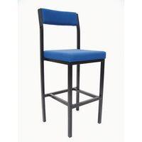 high stool fabric blue with back