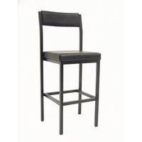 HIGH STOOL FABRIC CHARCOAL WITH BACK