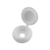 Hinged Screw Cover Caps White Pack of 20