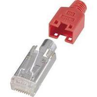 Hirose Electronic RJ45 Shielded Network Connector, CAT 5e, Red RJ45 Plug, straight Red