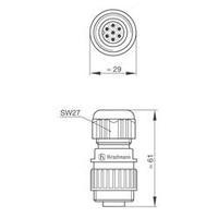 Hirschmann 934 126-100 CA 6 LS CA Series Mains Voltage Connector Nominal current: 10 A/AC/DC Number of pins: 6 + PE