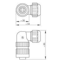 Hirschmann 934 129-100 CA 3 W LD Connector For Mains Voltage CA-series, Angulated Nominal current: 16 A/AC/10 A/DC Numbe