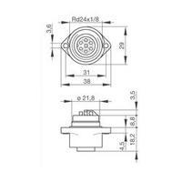 Hirschmann 932 325-100 CA 6 GD CA Series Mains Voltage Connector Nominal current: 10 A/AC/DC Number of pins: 6 + PE