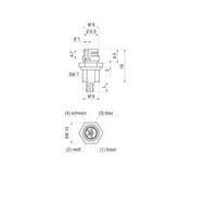 Hirschmann 933 147-001 ELST 4408 RV FM 805 M8 Socket For Front Panel Mounting Black