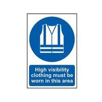 high visibility jackets must be worn in this area pvc 200 x 300mm