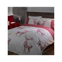 Highland Stag Red Double Duvet Cover and Pillowcase Set